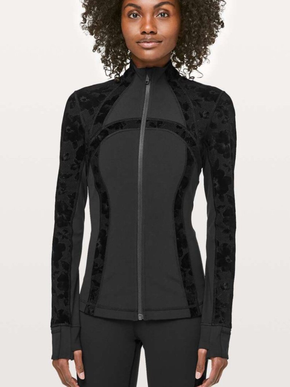 Lululemon Define Jacket Flocked Black Floral Size 10